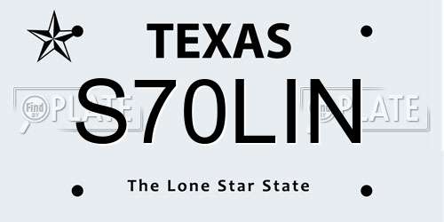 S70LIN Texas License Plate