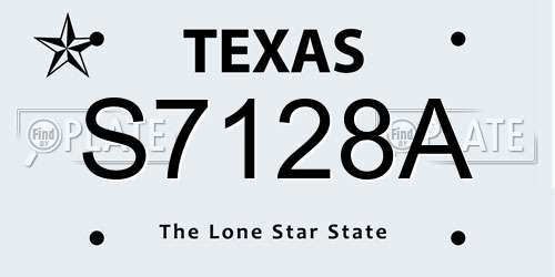 S7128A Texas License Plate