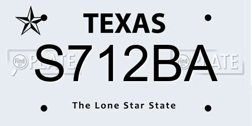 S712BA Texas License Plate