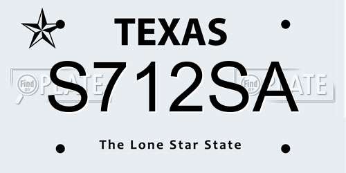 S712SA Texas License Plate