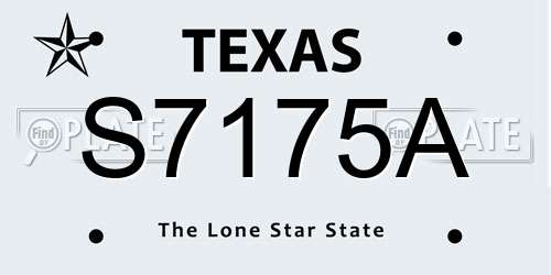 S7175A Texas License Plate