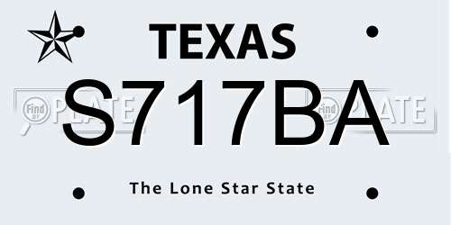 S717BA Texas License Plate