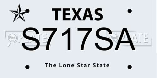 S717SA Texas License Plate