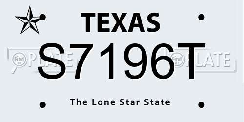 S7196T Texas License Plate