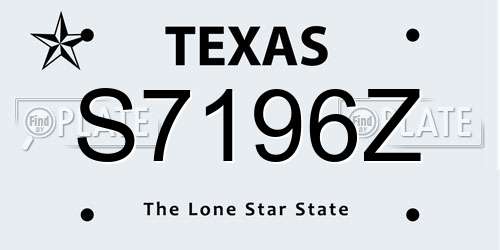 S7196Z Texas License Plate