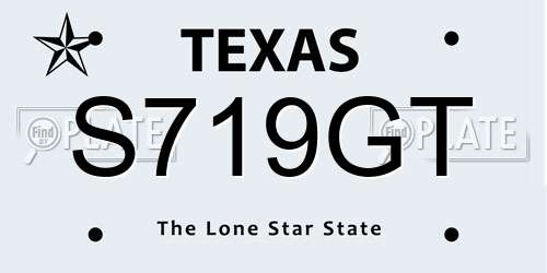 S719GT Texas License Plate