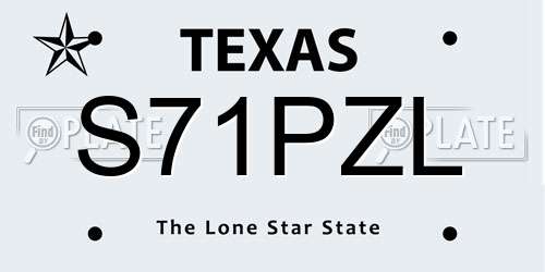 S71PZL Texas License Plate