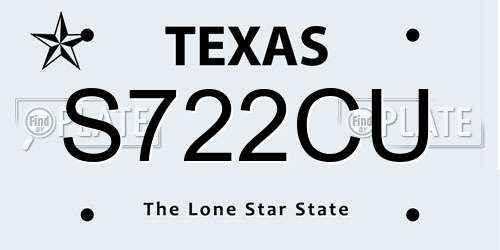 S722CU Texas License Plate