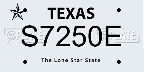 S7250E Texas License Plate
