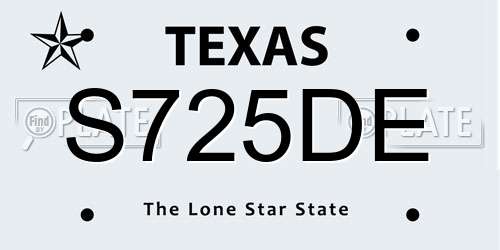 S725DE Texas License Plate