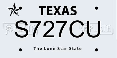 S727CU Texas License Plate