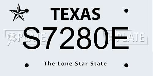 S7280E Texas License Plate