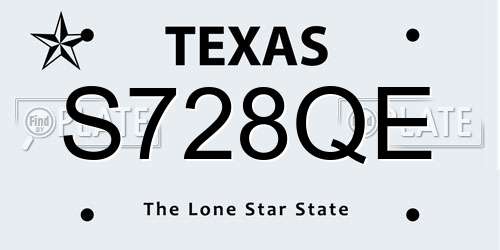 S728QE Texas License Plate