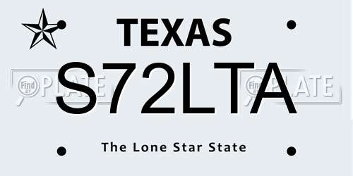 S72LTA Texas License Plate