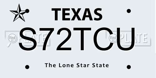 S72TCU Texas License Plate