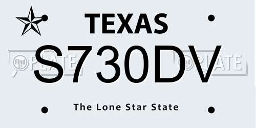 S730DV Texas License Plate