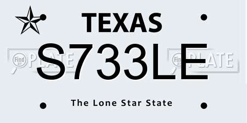 S733LE Texas License Plate