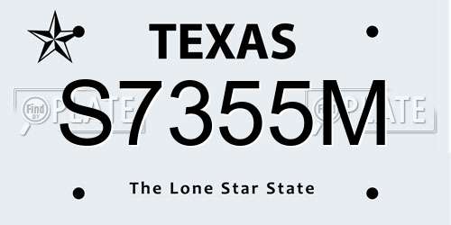 S7355M Texas License Plate