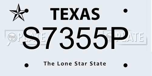 S7355P Texas License Plate