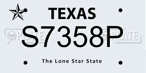 S7358P Texas License Plate