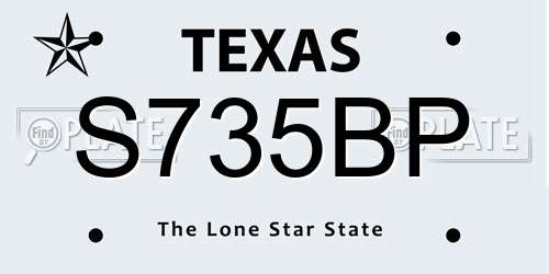 S735BP Texas License Plate