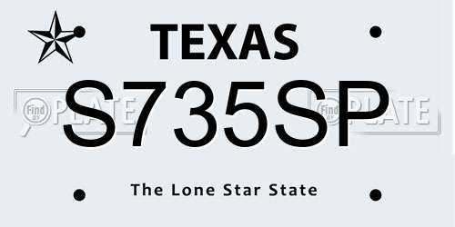 S735SP Texas License Plate