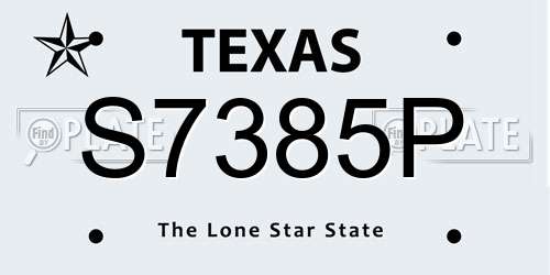 S7385P Texas License Plate