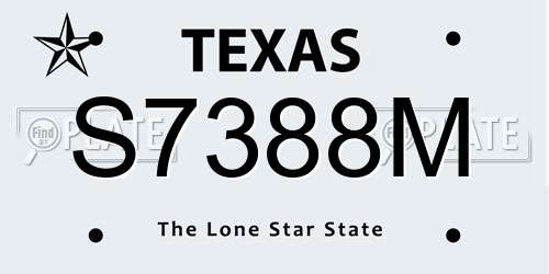 S7388M Texas License Plate