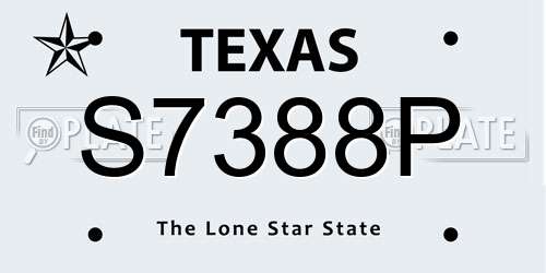 S7388P Texas License Plate