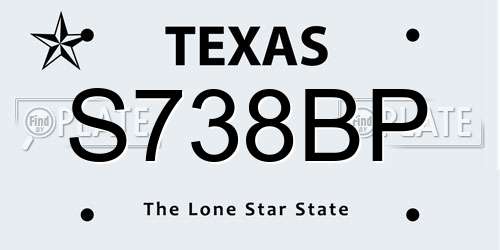 S738BP Texas License Plate