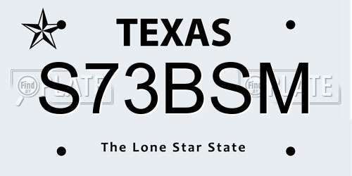 S73BSM Texas License Plate
