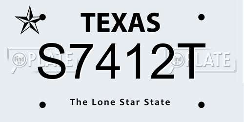 S7412T Texas License Plate