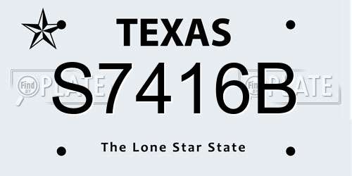 S7416B Texas License Plate
