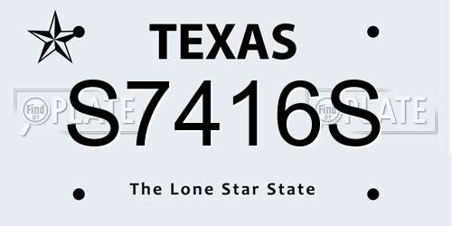 S7416S Texas License Plate