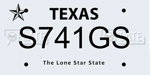 S741GS Texas License Plate
