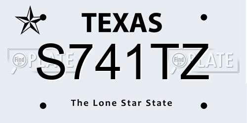 S741TZ Texas License Plate