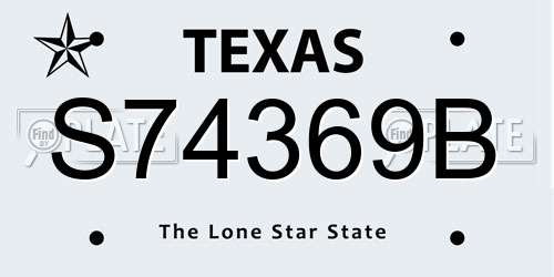 S74369B Texas License Plate