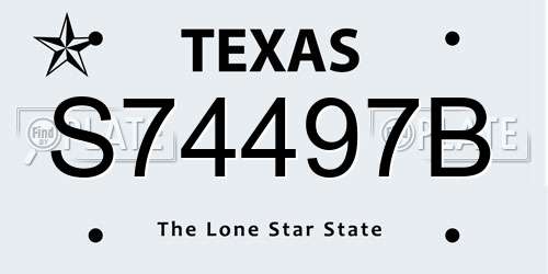 S74497B Texas License Plate