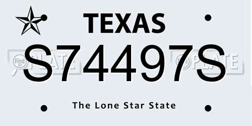 S74497S Texas License Plate