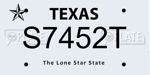 S7452T Texas License Plate