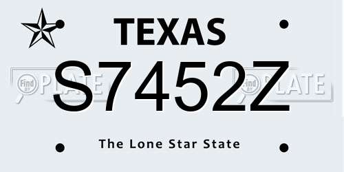 S7452Z Texas License Plate