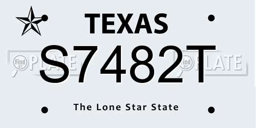 S7482T Texas License Plate
