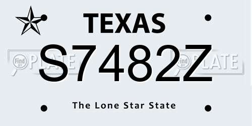 S7482Z Texas License Plate