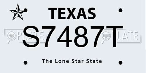 S7487T Texas License Plate