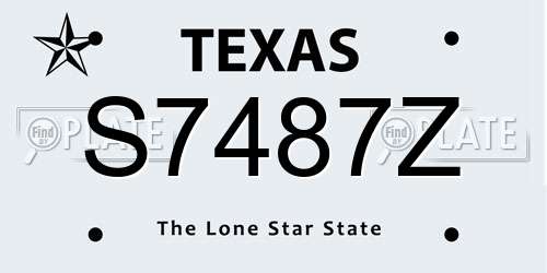 S7487Z Texas License Plate