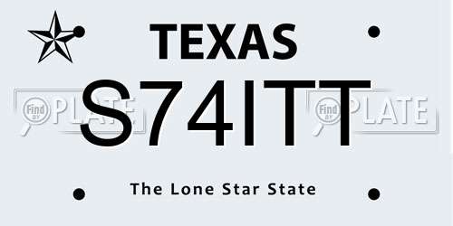 S74ITT Texas License Plate