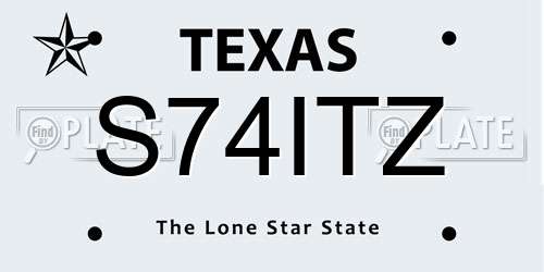 S74ITZ Texas License Plate