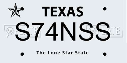 S74NSS Texas License Plate