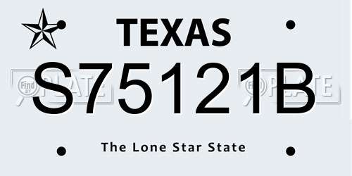 S75121B Texas License Plate