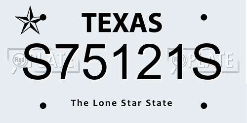 S75121S Texas License Plate
